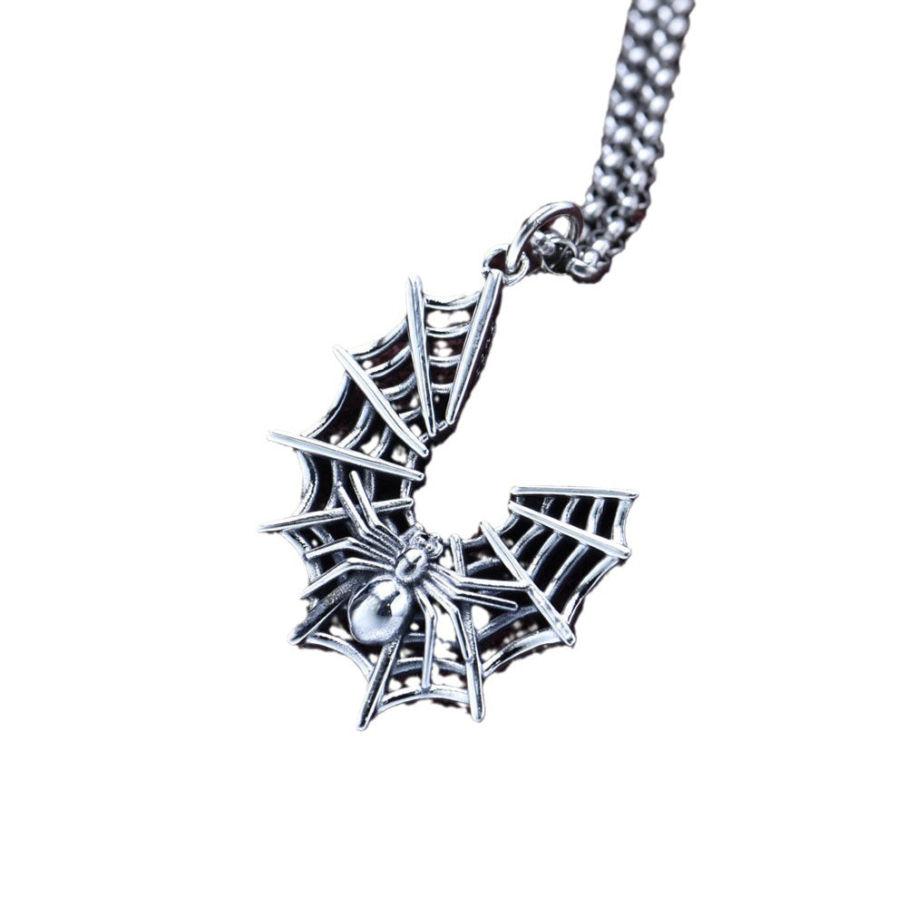 Colgante Telaraña Plata de Ley 925 Gótico Collar Adorno