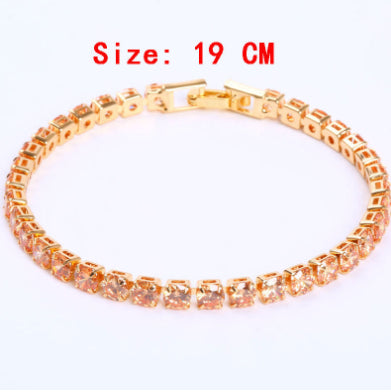 Cubic Zirconia Tennis Bracelets Iced Out Chain Crystal Bracelet Women Men Gold Bracelet Jewelry