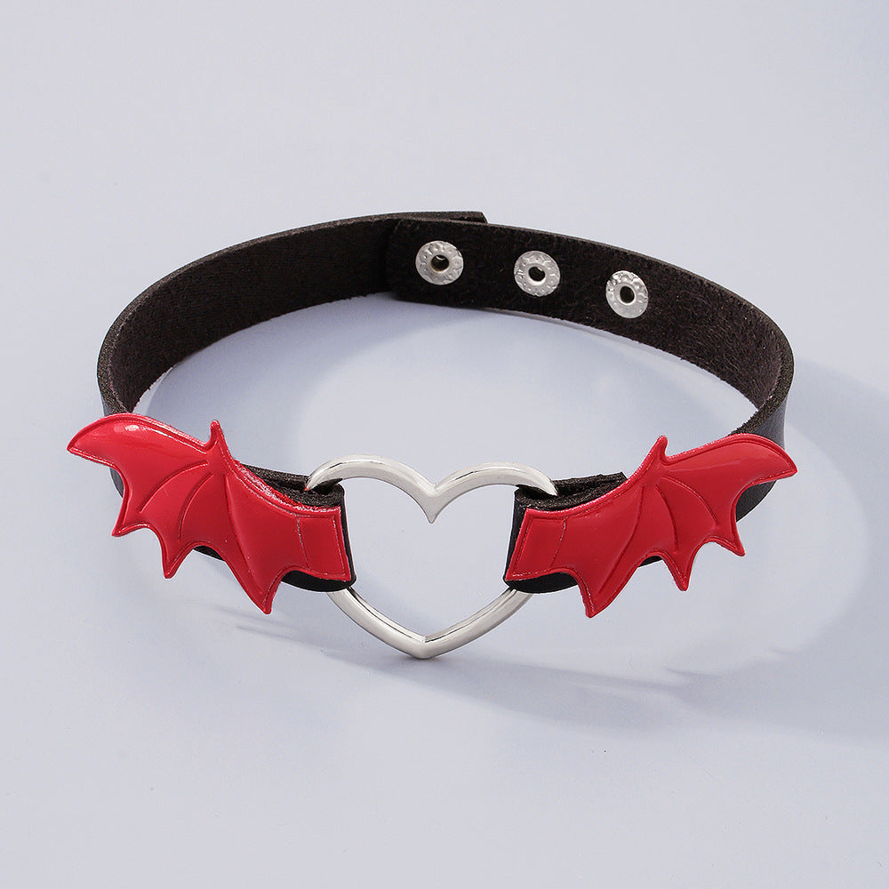 Gothic Punk Vampir Herz Flügel Halskette Choker