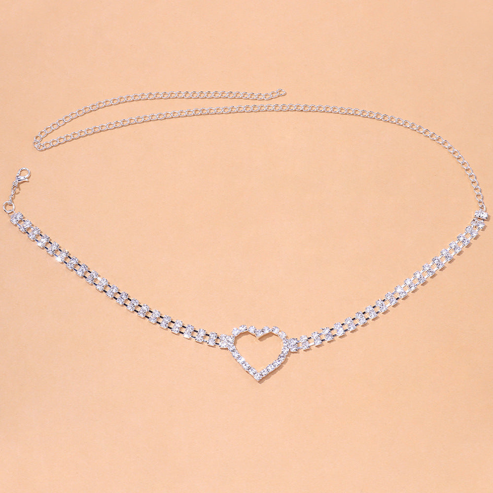 Cadena de Pierna de Amor con Diamantes, Cadena Corporal de Moda Europea y Americana