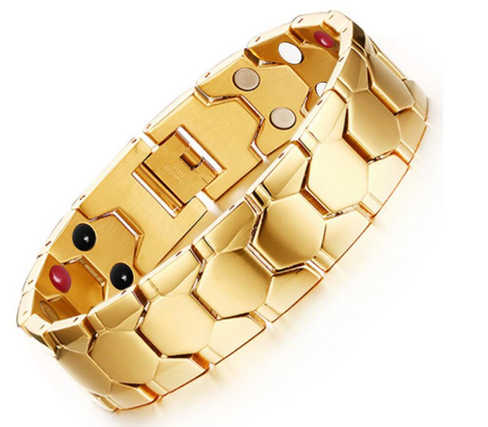 Pulsera de titanio magnética 4 en 1 de bioenergía para hombre, pulsera retorcida magnética saludable para la artritis