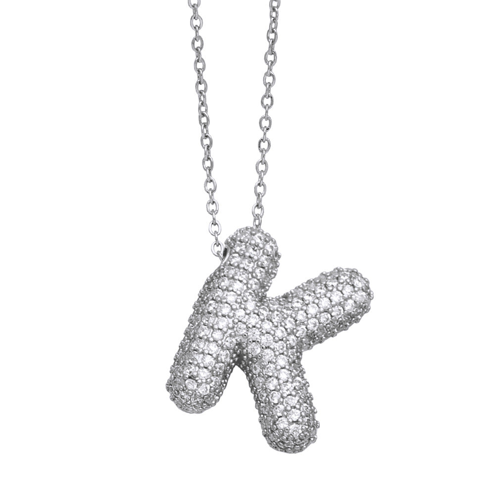 Collar con 26 letras inglesas para mujer con circonitas incrustadas