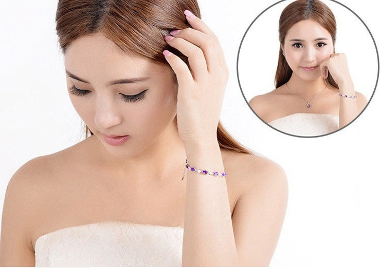 Pulsera de plata con amatista