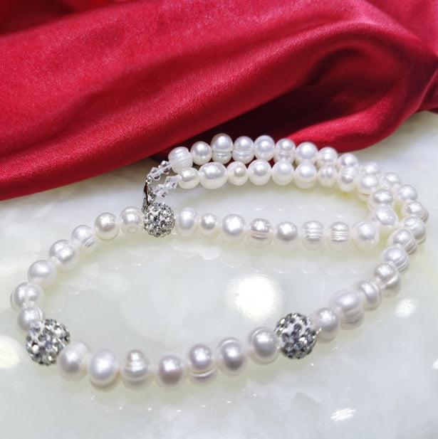 8-9mm Perlenkette Armband Set