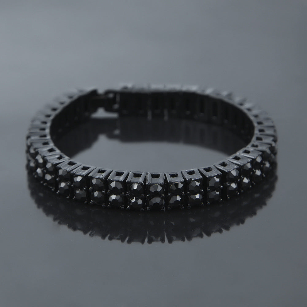 Europa und Amerika Hip Hop Hot 2 Reihen Armband Herren Strass Armband Bling Bling grenzüberschreitende Lieferung NB02