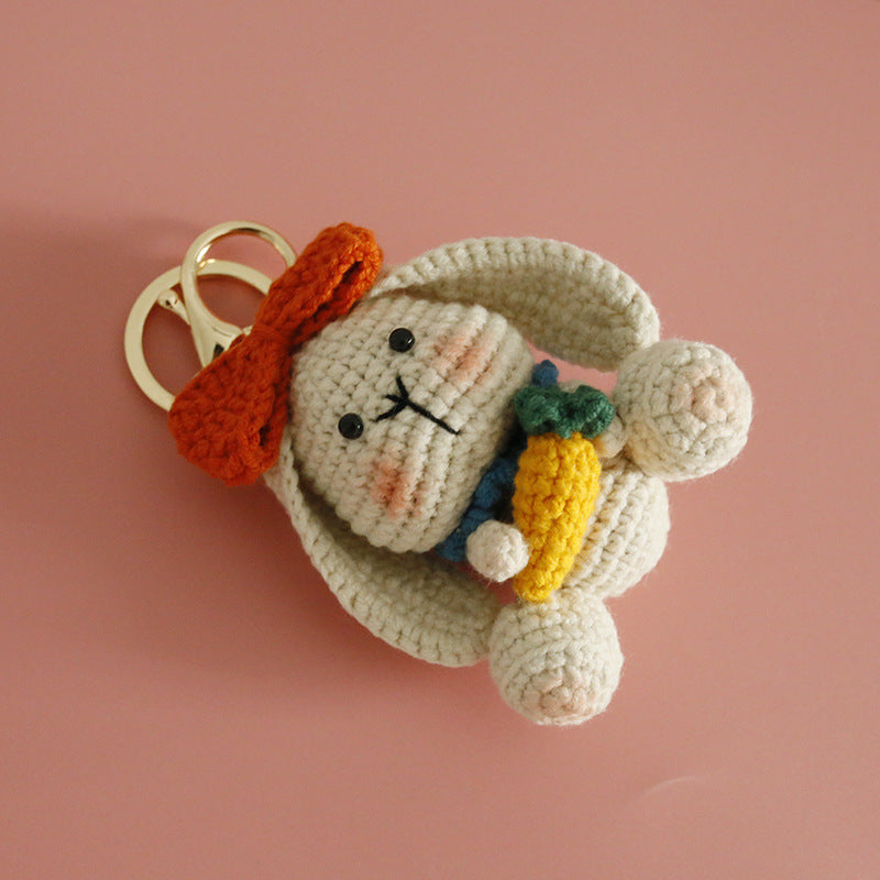 Exquisite Wool Crocheted Rabbit Pendant