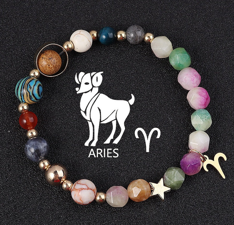 Twelve Constellation Constellation Bracelet Natural Stone Cut Color