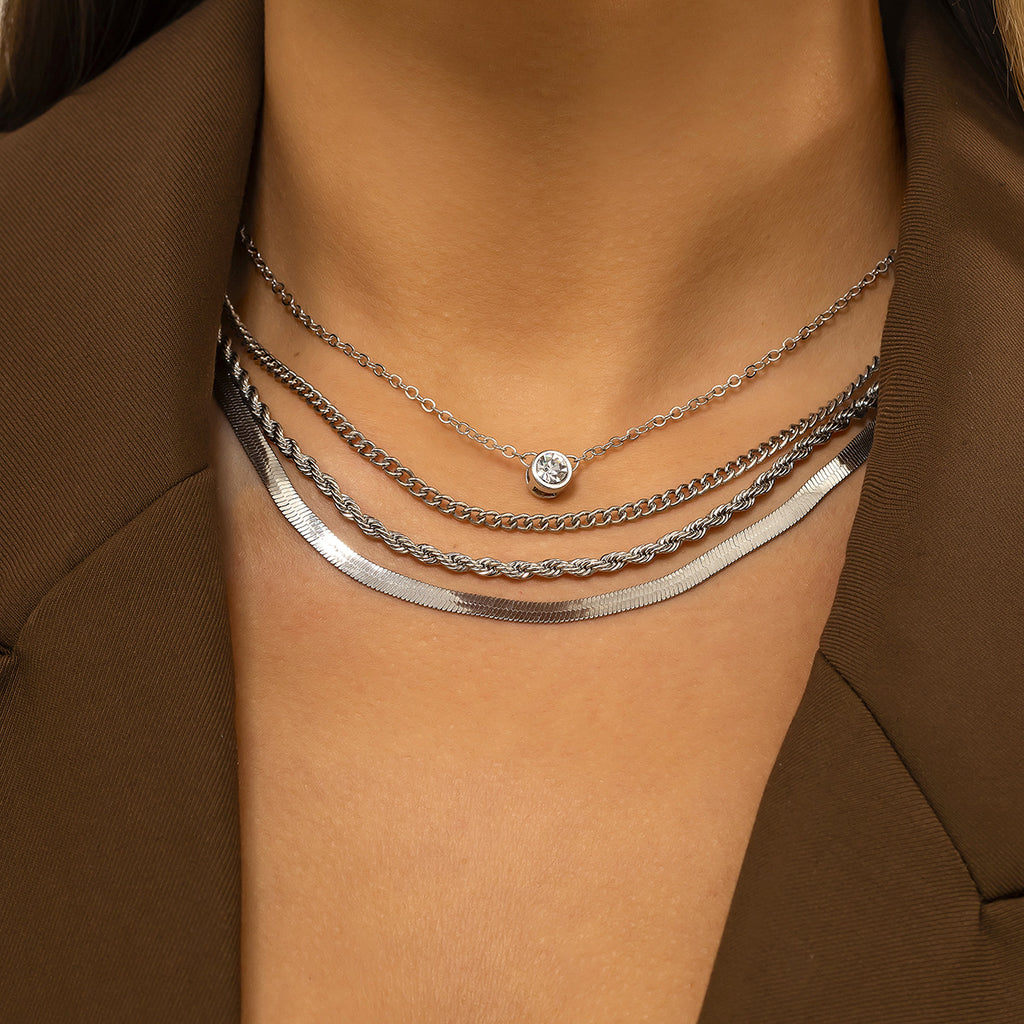 Retro Minderheit Schlangenkette Twist Kette Kombination Halskette Halskette Für Frauen