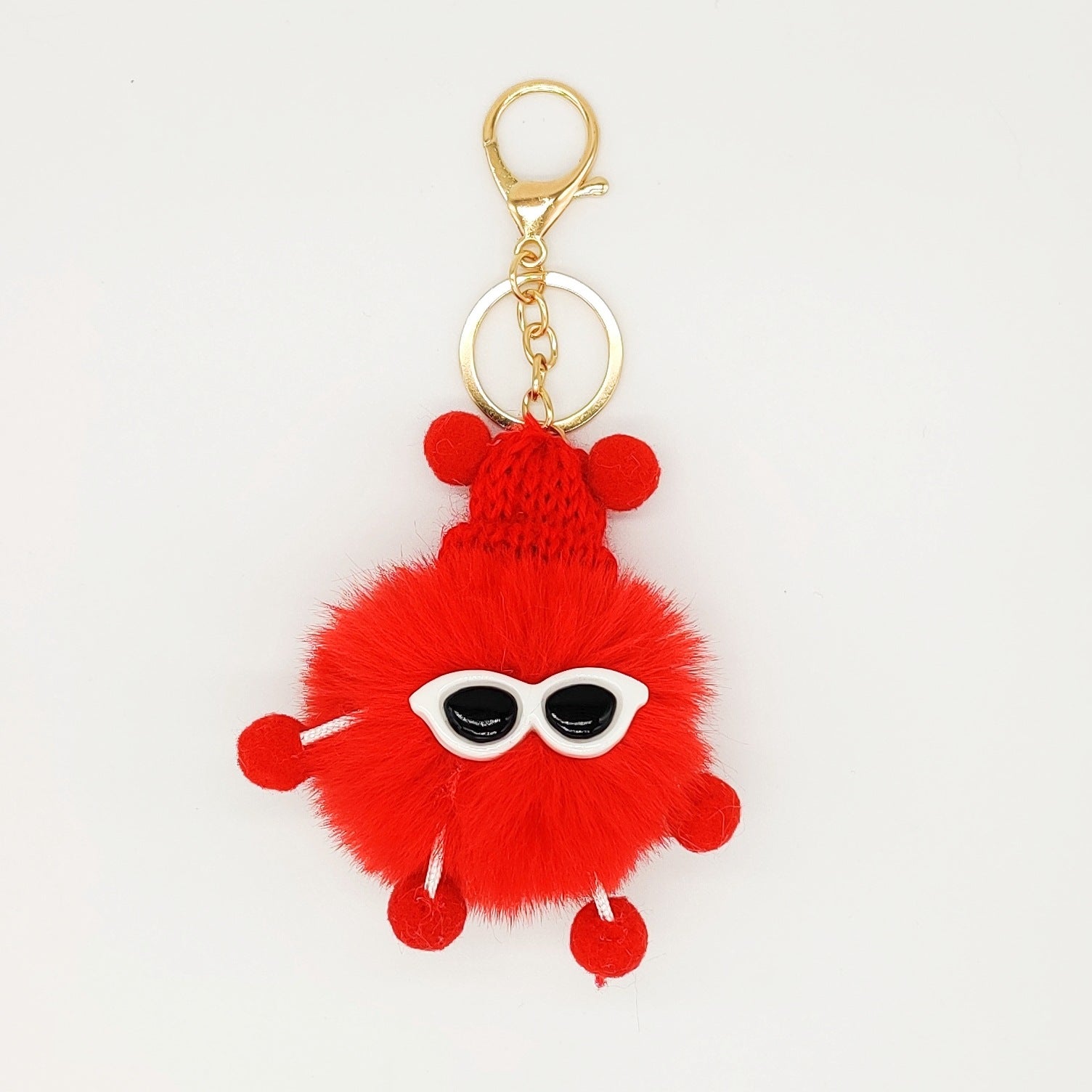 Llavero de peluche adorable "Elf" con forma de briquetas pequeñas de piel de conejo Rex