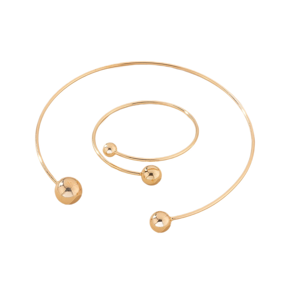 Goldene Kugelgelenk-Armreif-Armband-Anzug