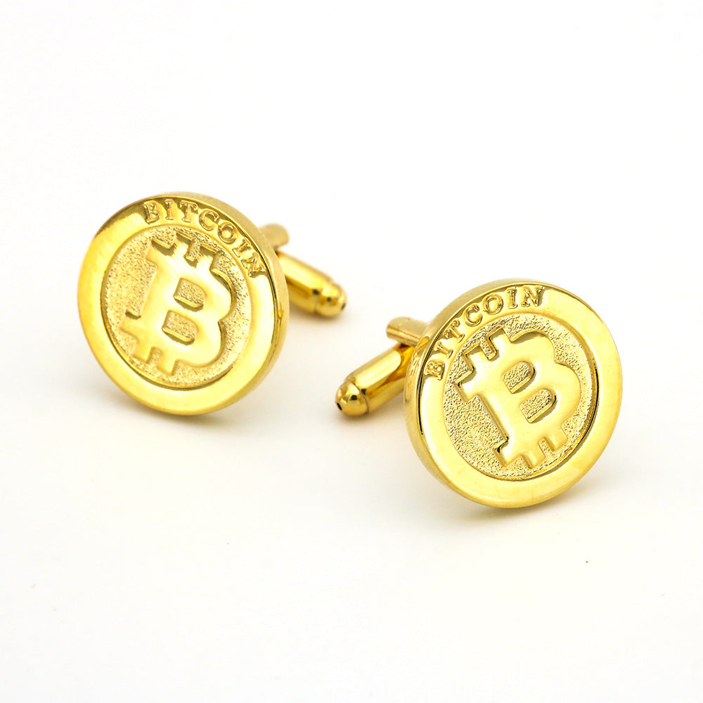 Herren Manschettenknöpfe Gold Bitcoin Spot Business