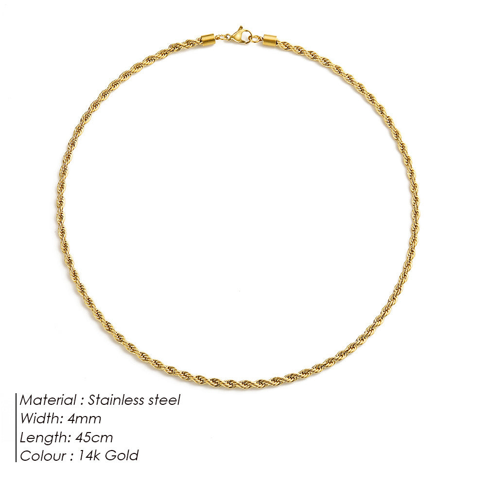 Collar de oro con cadena de cuerda Bianca
