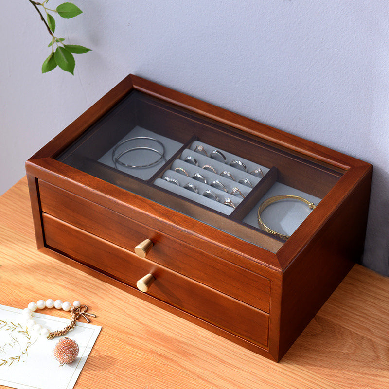 Einfache Schmuckschatulle aus Holz für Make-up