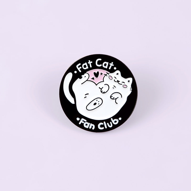 Broche de alfiler de pintura de gato blanco lindo personalizado