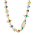 Jewelry Ornament Hip Hop Color Gemstone Necklace Bracelet