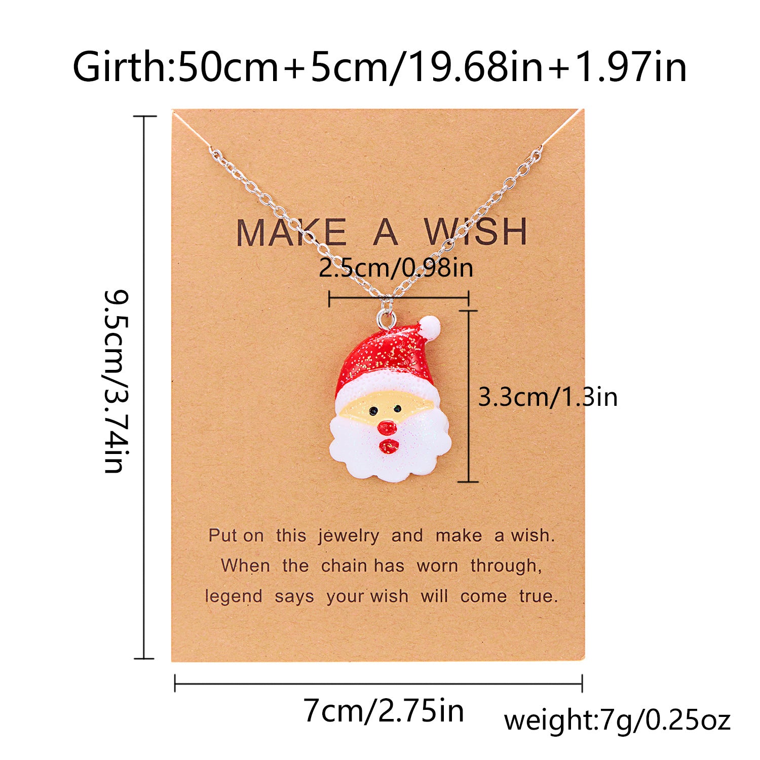 Niedliche Cartoon-Harz-Halskette Weihnachten Schneemann Weihnachtsmann-Anhänger Schlüsselbeinkette Für Damen Schmuck