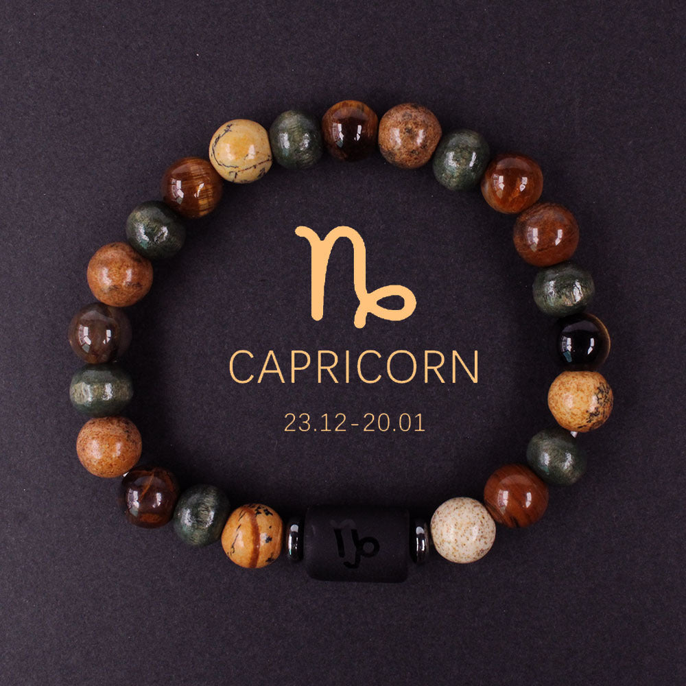 Twelve Constellation Couple Bracelet Tigereye Handmade Bracelet Shooter