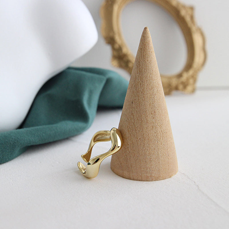 Anillos S925 Ins Anillo Brillante Ondulado Irregular Minimalista para Mujer