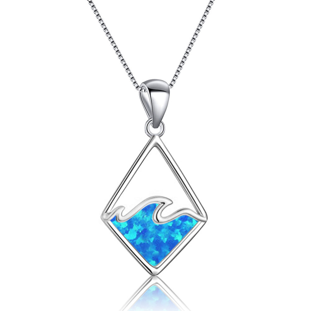 Hawaii Strand Blaue Anhänger Pullover Halskette