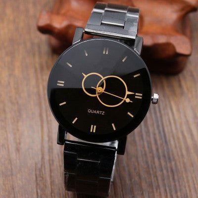 Reloj de correa de acero negro