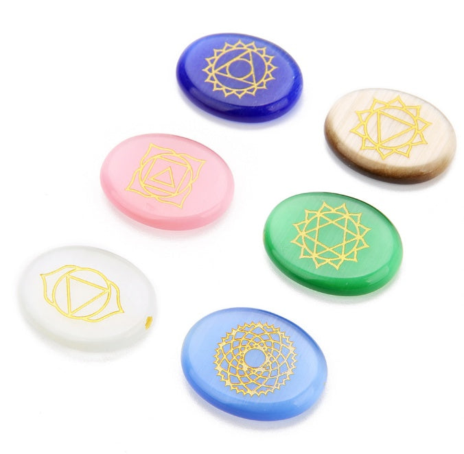 7 Farben Naturstein Chakra nicht-poröse Perlen Patch Armband Halskette handgemachte DIY Accessoires