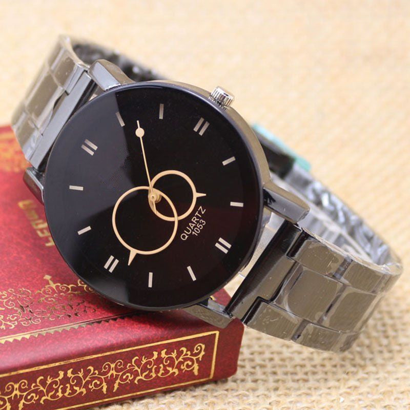 Reloj de correa de acero negro