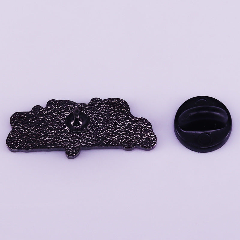 Broche para mujer con eslogan y color sólido "Mujeres Luchando"