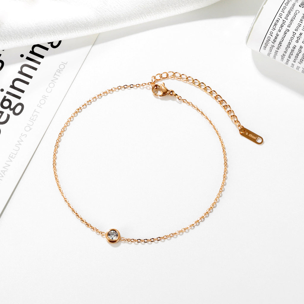 Hochwertiges einzelnes Diamantarmband für Damen, 18K Gold, schlichter kalter Stil
