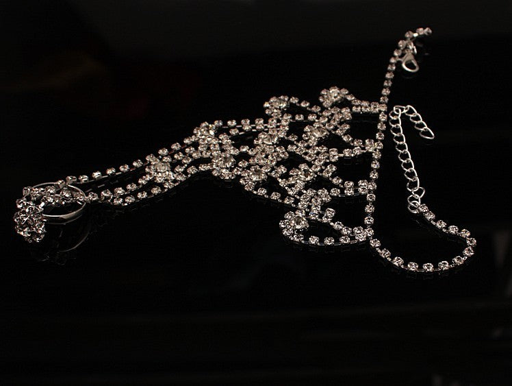 Tobillera nupcial de diamantes de imitación para playa
