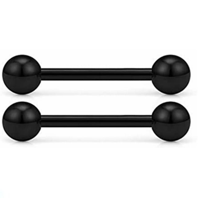 Black Full Drill Ball Straight Wings Heart Shaped Body Piercing Jewelry