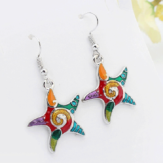 Collar de estrella de mar de color al óleo