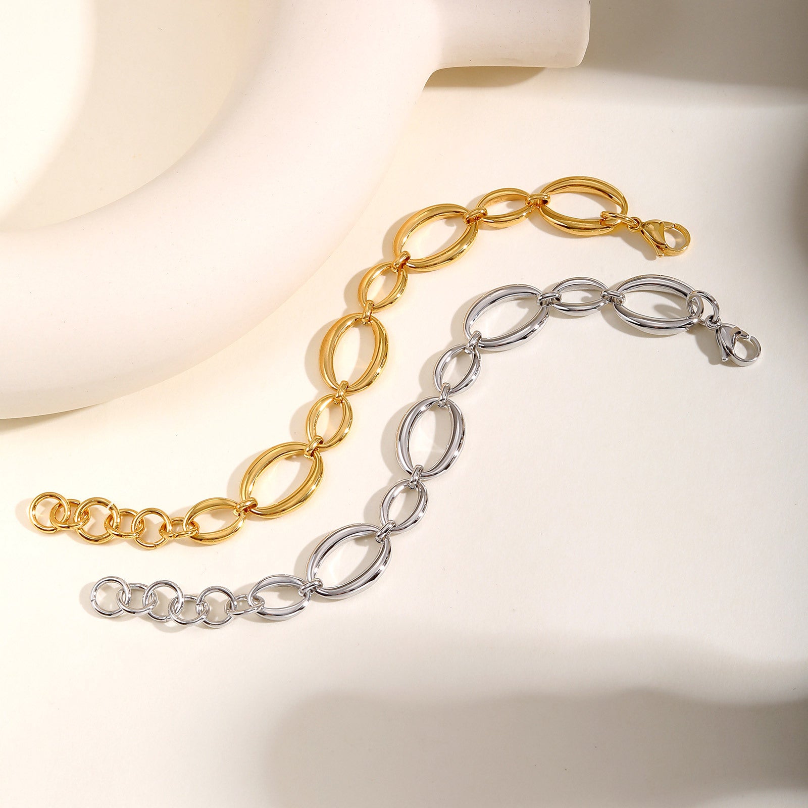 Large Chain Simple Geometric Bracelet