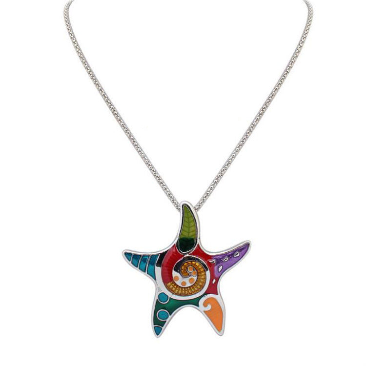 Collar de estrella de mar de color al óleo