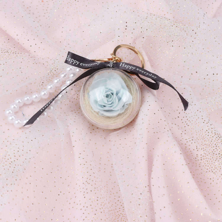 Rose Perianth Pearl Car Hanging Keychain