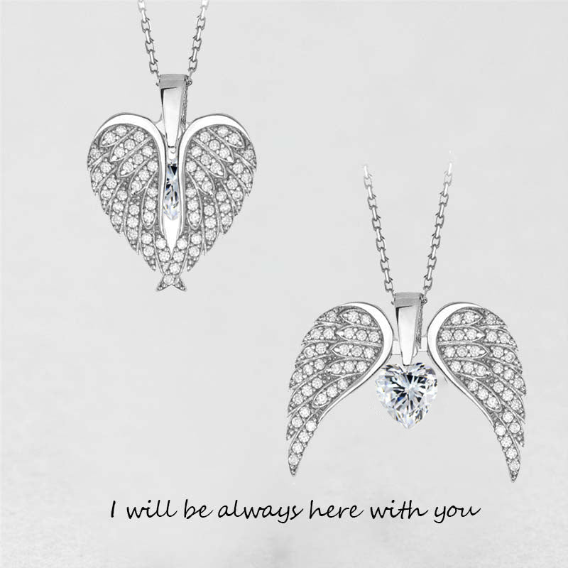 Collar Colgante Corazón Alas de Ángel para Mujer