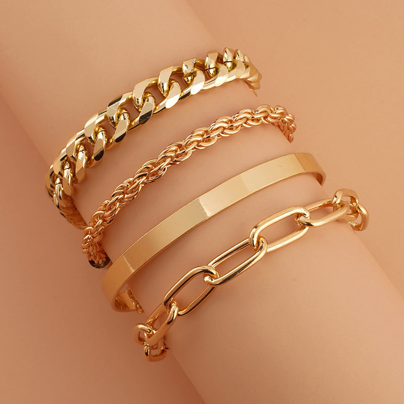 Modisches Hip-Hop-Kubanisches Armband-Set