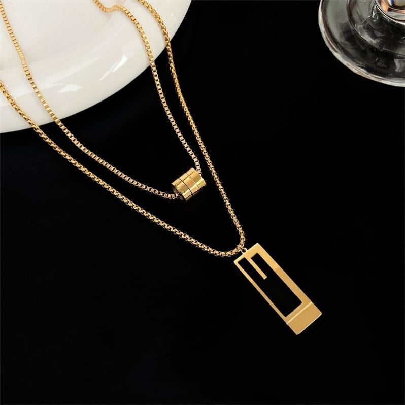 Collar doble capa de alta gama famoso europeo y americano