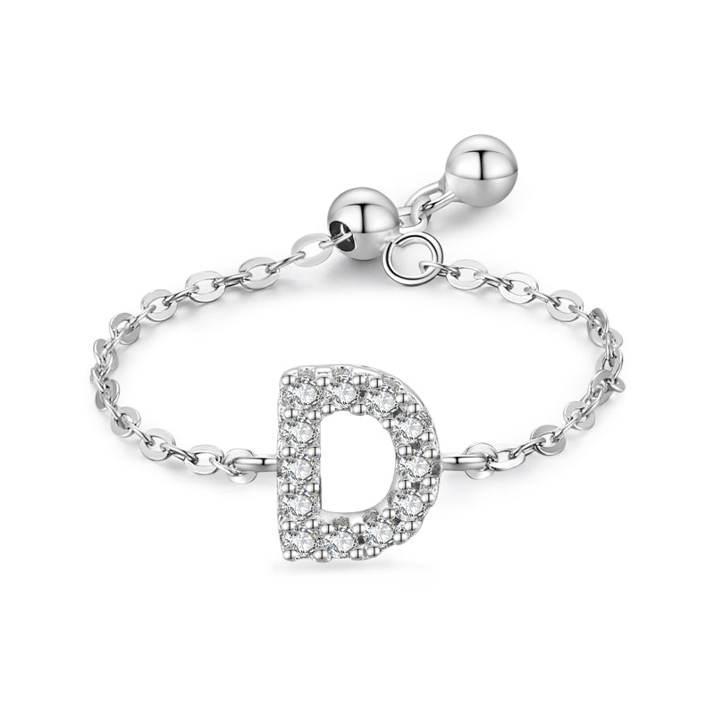 Brief-Kettenring Damen Mode Nische Design Liebe Dünner Ring Schmuck