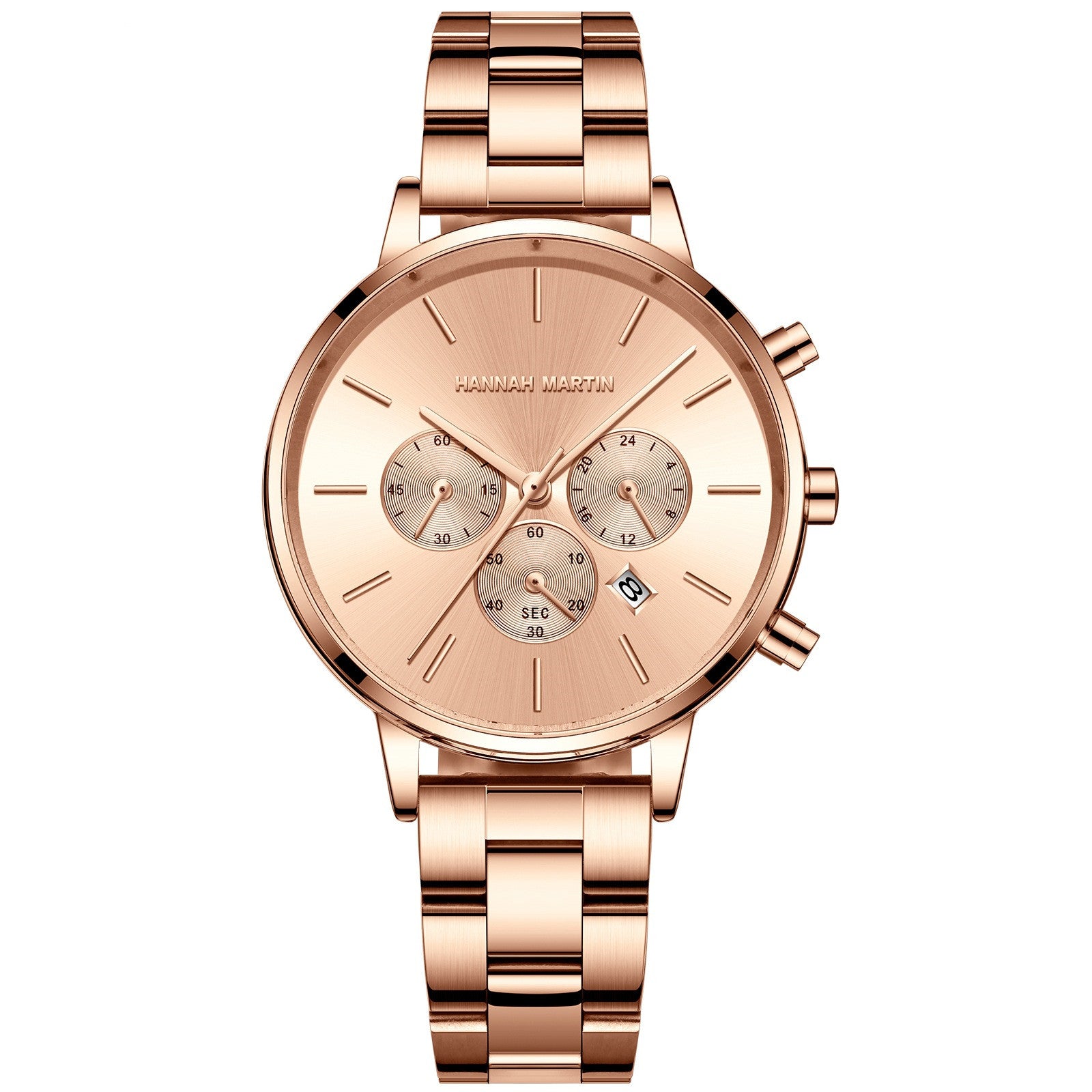Cadena de acero inoxidable Mariposa doble cierre de reloj