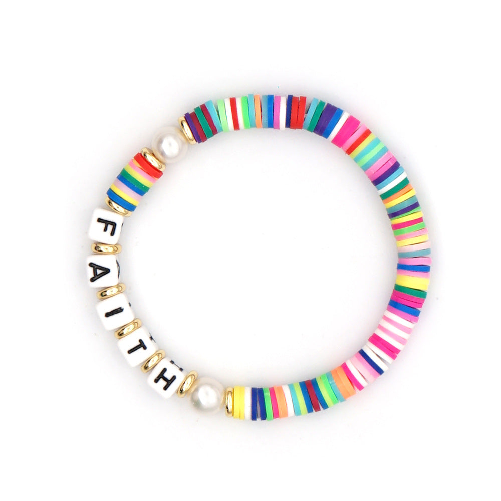 English Letter LOVE Small Rice-shaped Beads Bracelet