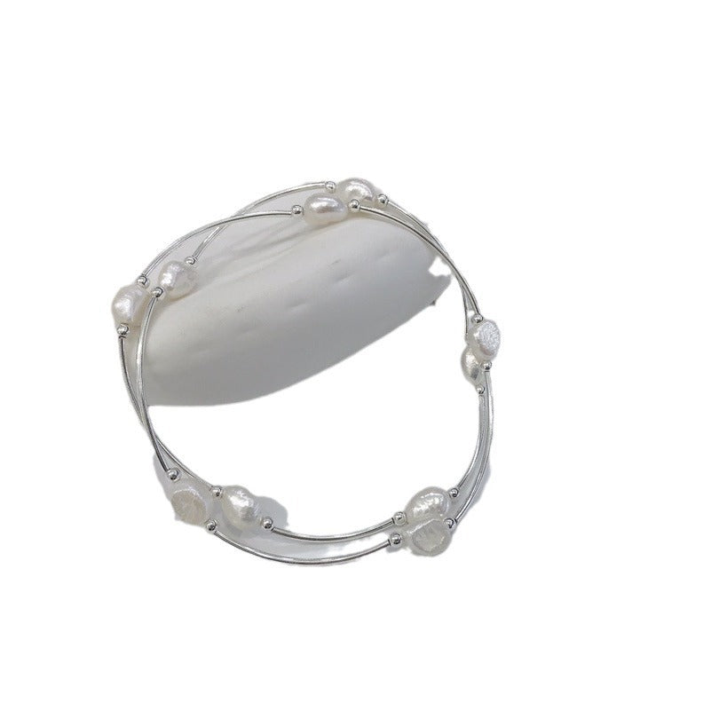 Armband aus S925 Sterlingsilber mit Barockperlen