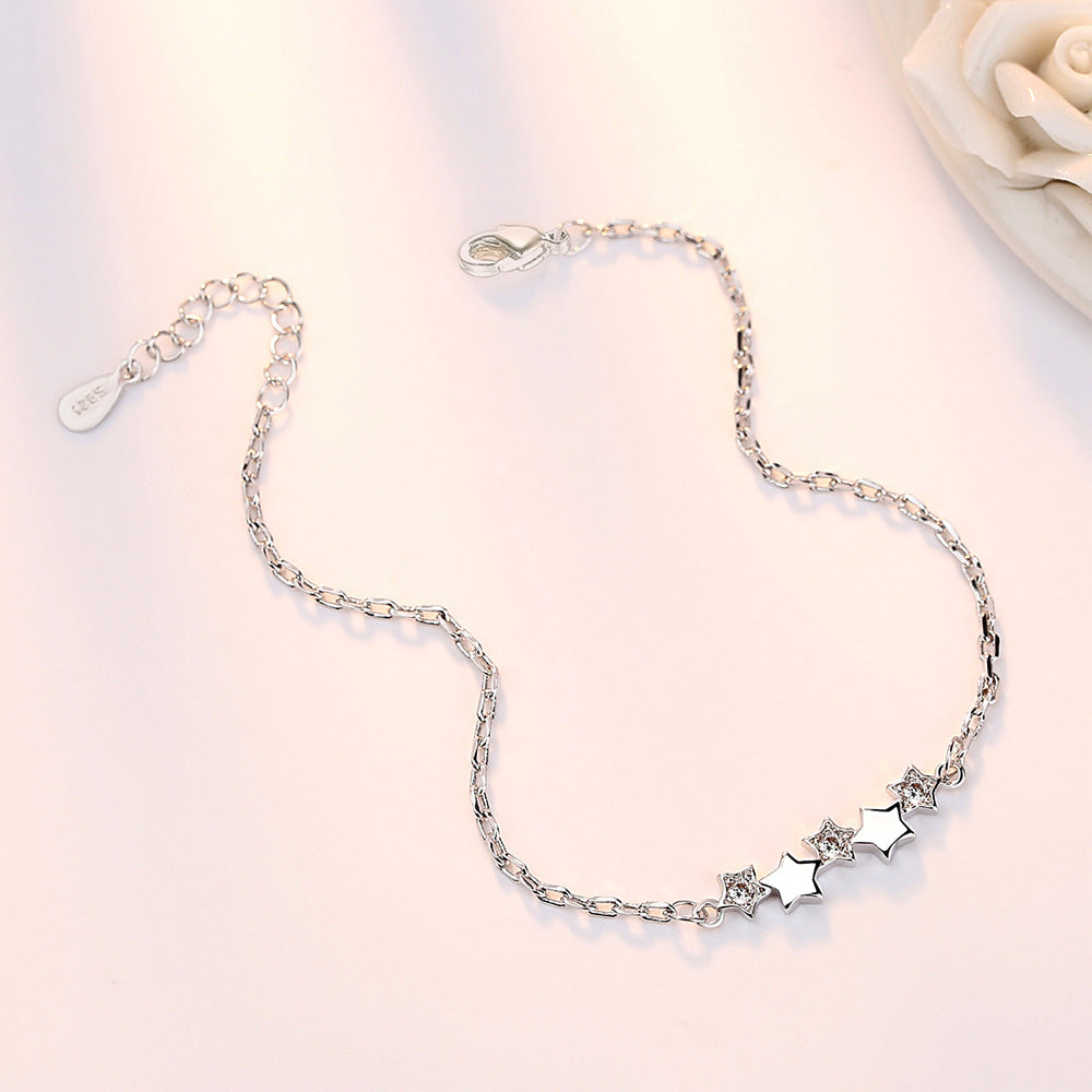 Pulsera simple de cristal de circonita para mujer