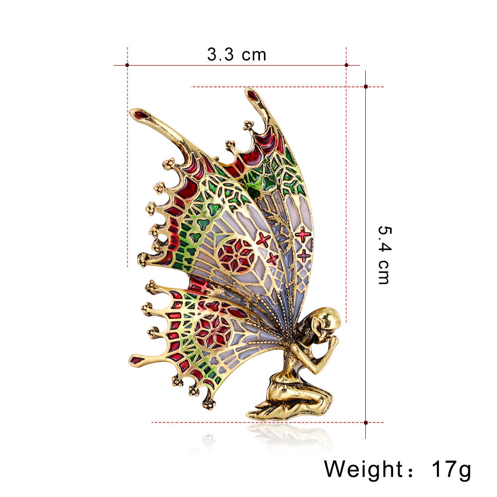 Mode Vintage Schmetterling Engel Brosche