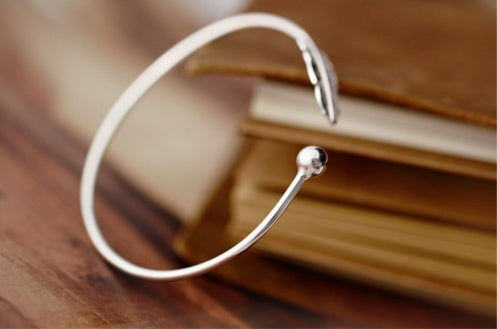 S925 Sterling-Silber Blatt Armband