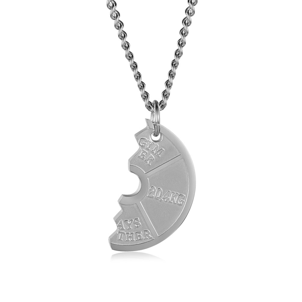 Dumbbell piece couple pendant