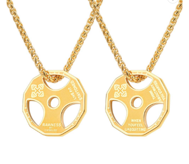 U7 Sport-Schmuck Edelstahl Herren Fitness Hantel Gym Halskette
