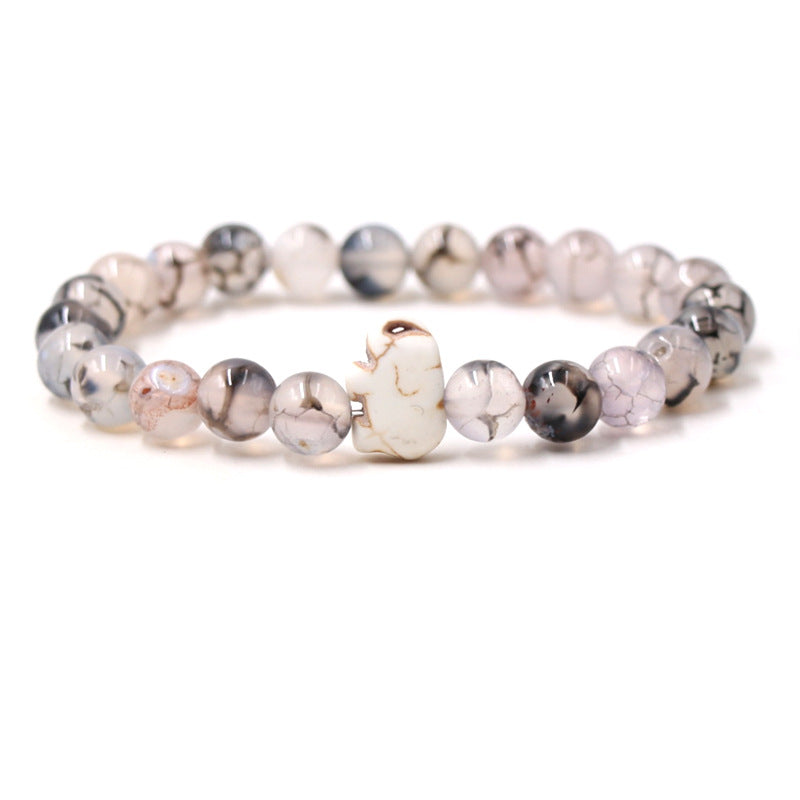 Europäisches und amerikanisches blaues Kiefernholz, grünes Malachit-Elefantenarmband