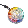 Chakra Multicolor Onyx-Jade-Anhänger-Halskette