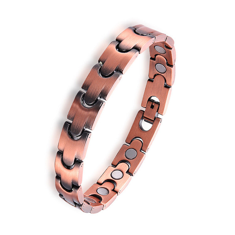 Retro Red Copper Men's Magnetic Therapy Bracelet