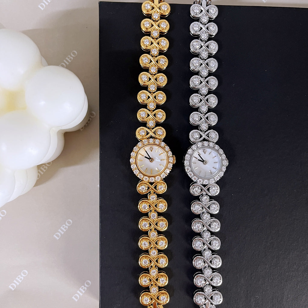 Joyas Antiguo Lujo Diamante Cuarzo Reloj de Mujer